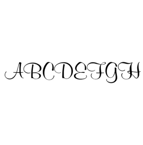 Alfabet elegant 65 bokstäver - 10 mm - 1 ark