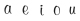 Alfabet elegant vokaler - 5 mm - 3 set vokaler
