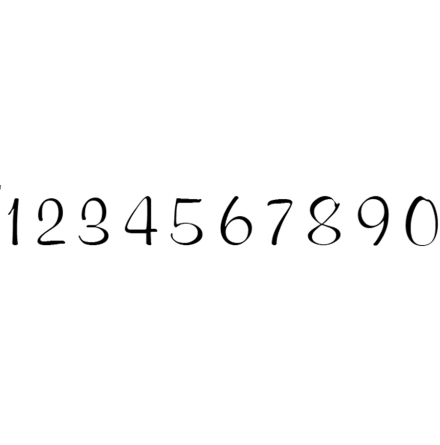 Alfabet elegant 10 siffror - 7 mm - 5 set 0-9
