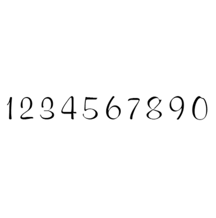 Alfabet elegant 10 siffror - 5 mm - 5 set 0-9